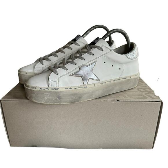 Golden Goose Women's Hi Star with star and metallic silver heel Size 39/ US 9 - Picture 3 of 16